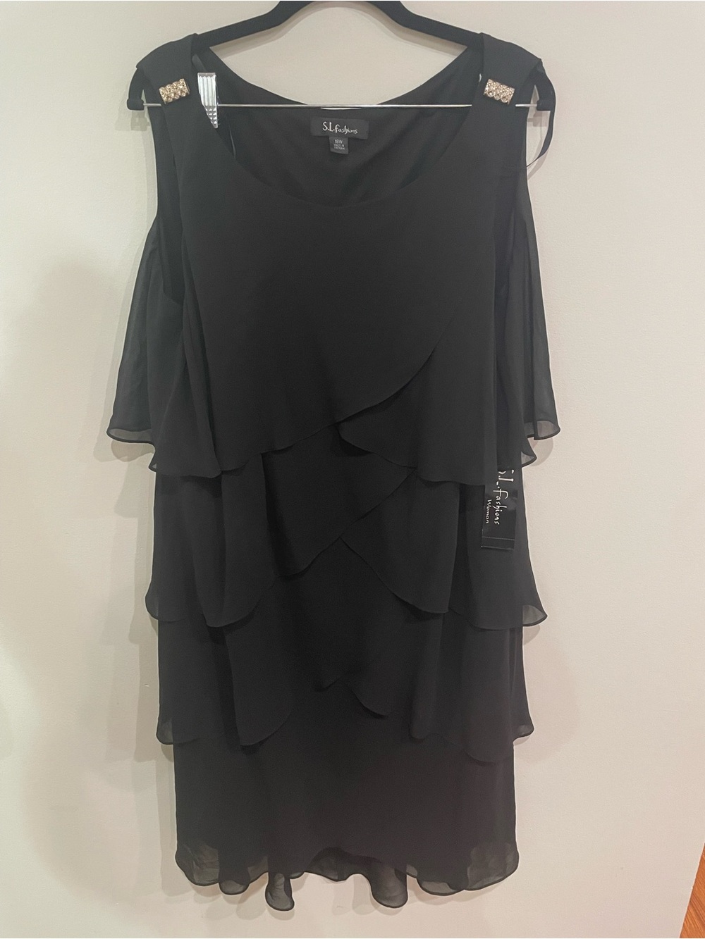 Brand New With Tag S.L Fashions Women's Black Semi-Formal Party Dress - 18W